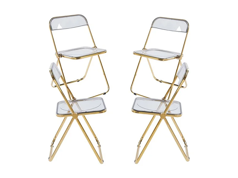 Packs Sillas Plegables - Pack 4 Sillas Tamy Gold - Transparente Ahumada