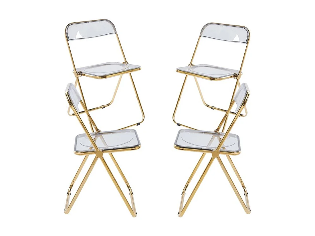 Packs Sillas Plegables - Pack 4 Sillas Tamy Gold - Transparente Ahumada