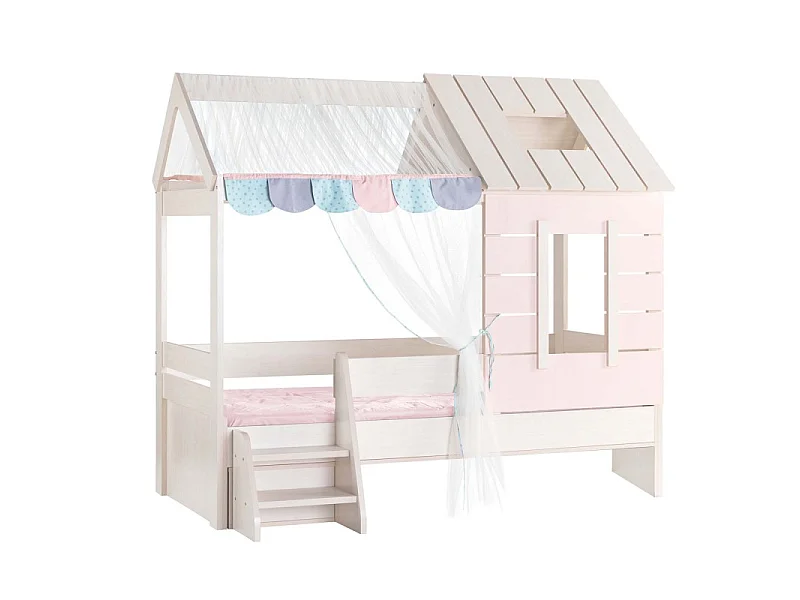 Cama infantil casita aglomerado rosa 90x200cm