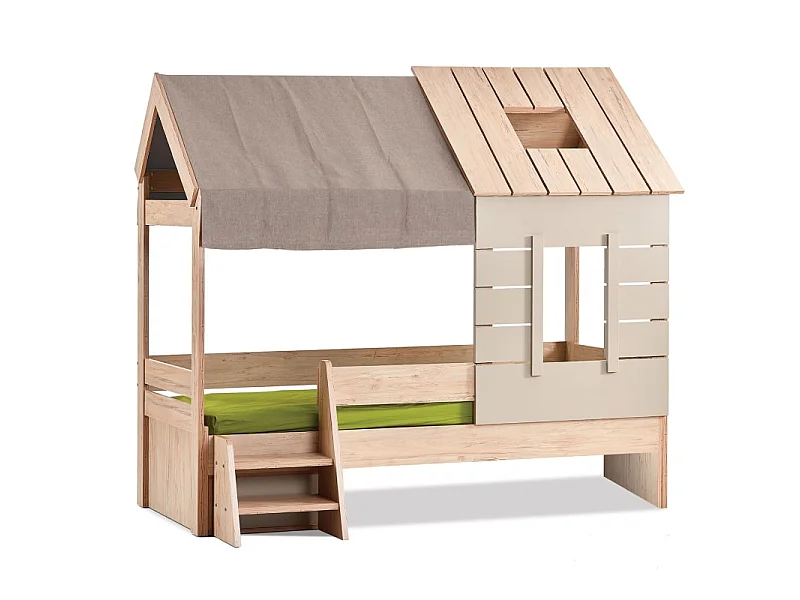 Cama de criança casinha de cinzento 90x200cm