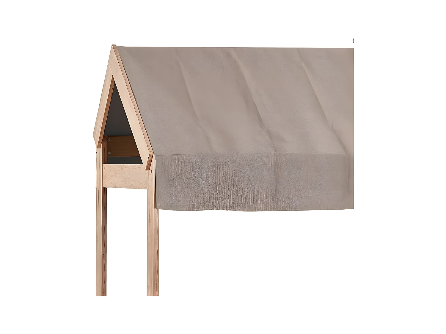 Cama infantil casita + cajón aglomerado gris 90x200cm