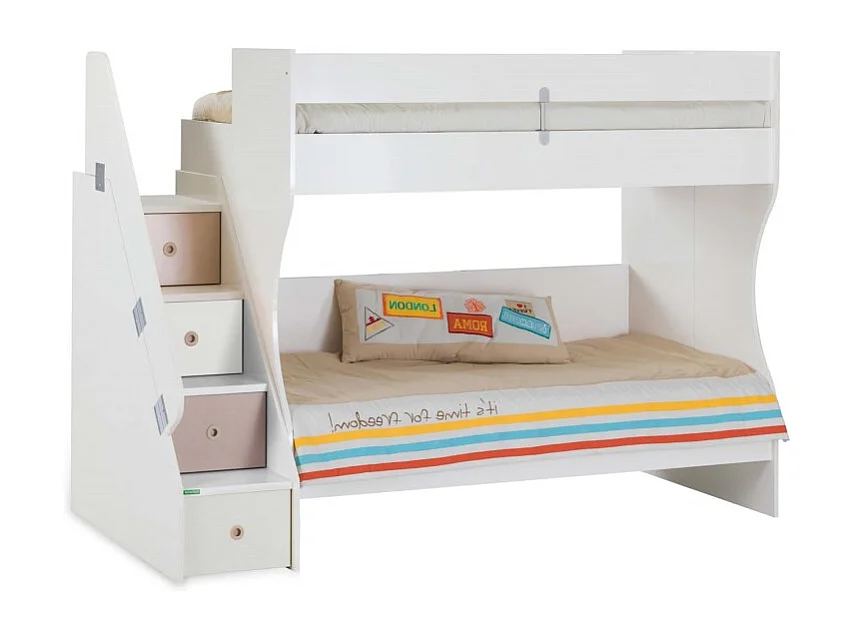 Stapelbed van spaanplaat wit 90x190/90x190cm