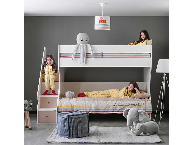 Stapelbed van spaanplaat wit 90x190/90x190cm