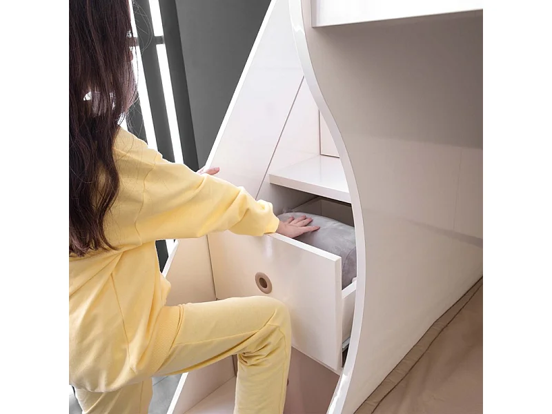 Stapelbed van spaanplaat wit 90x190/90x190cm