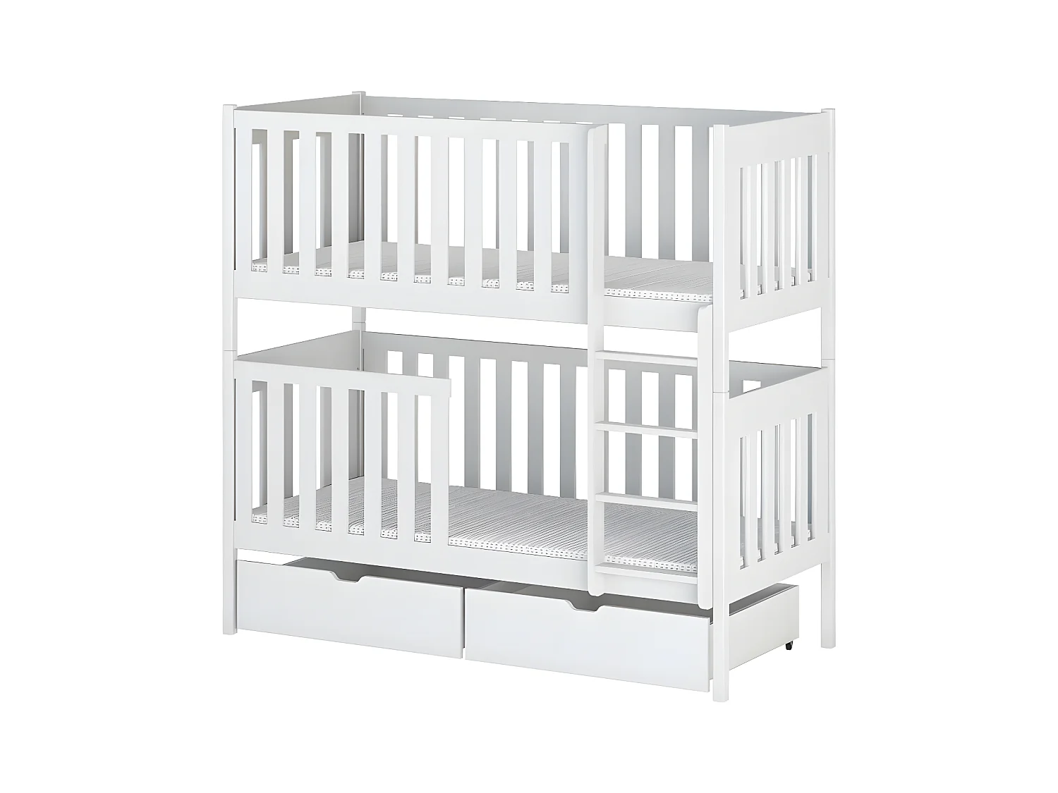 Letto a castello per bambini legno bianco 80x180cm