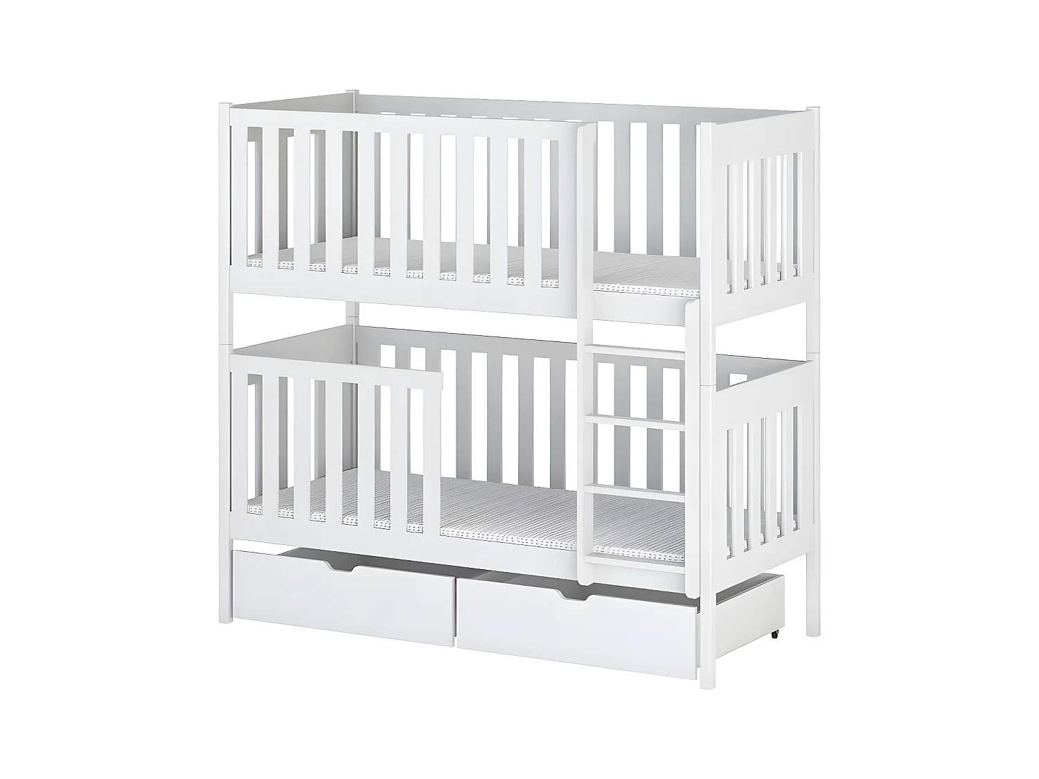 Letto a castello per bambini legno bianco 80x180cm