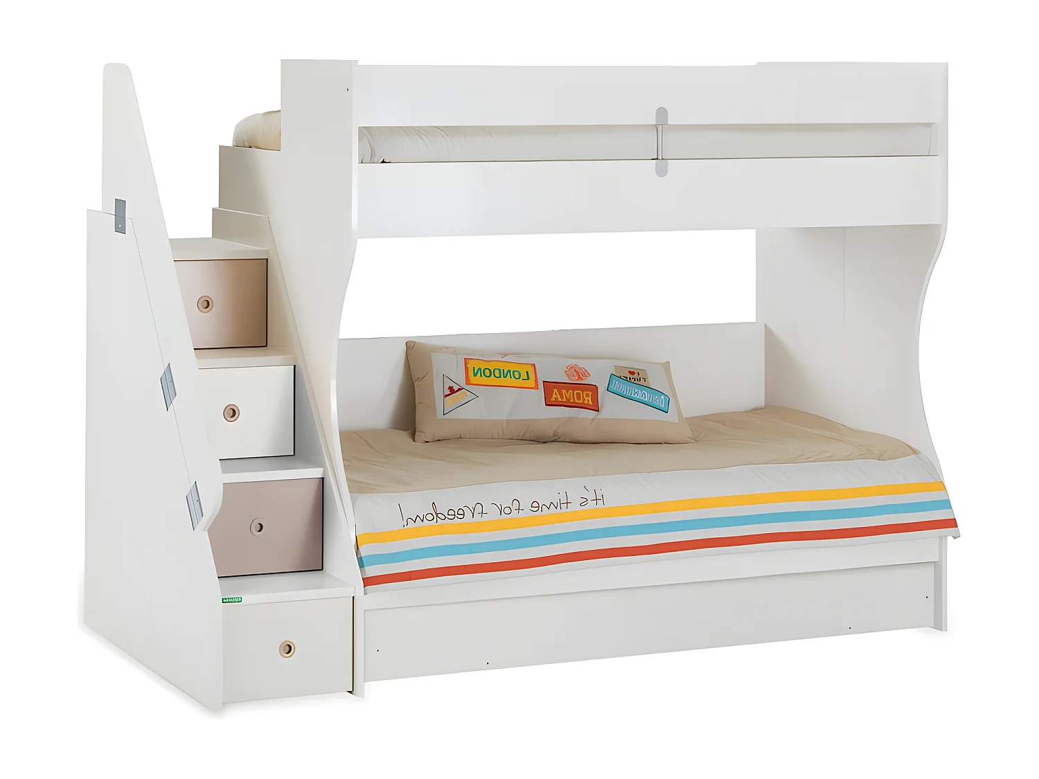 Etagenbett + Schublade weißer 90x190/90x190cm