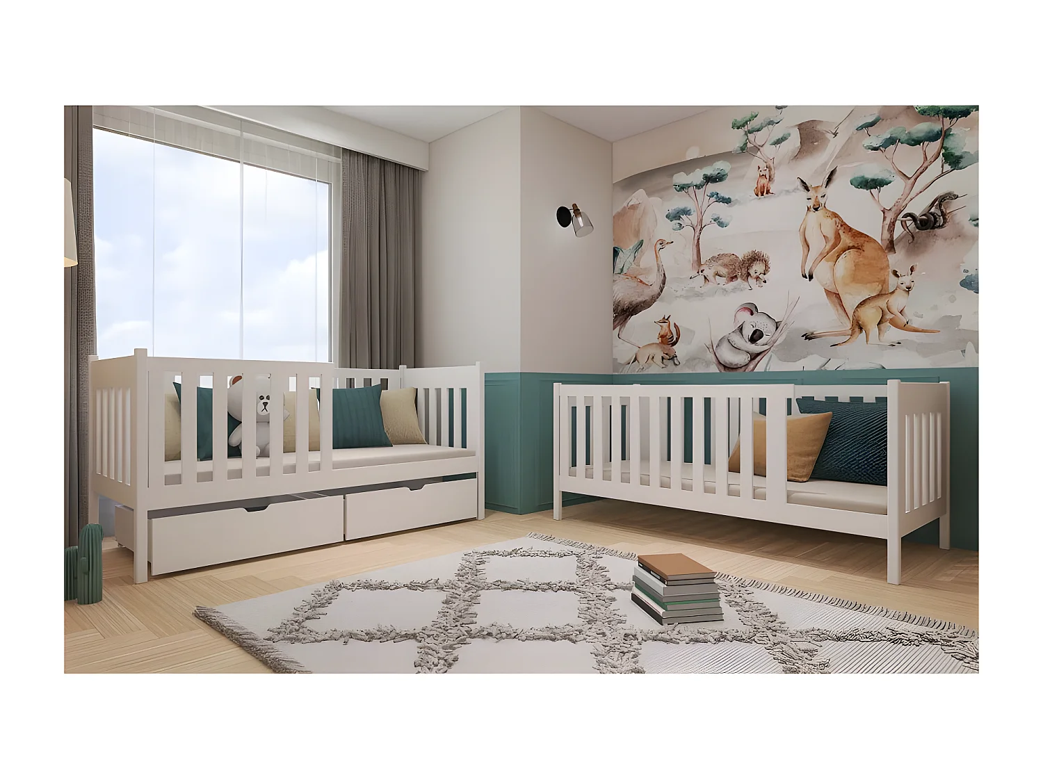 Beliche crianças em madeira branca 90x200cm