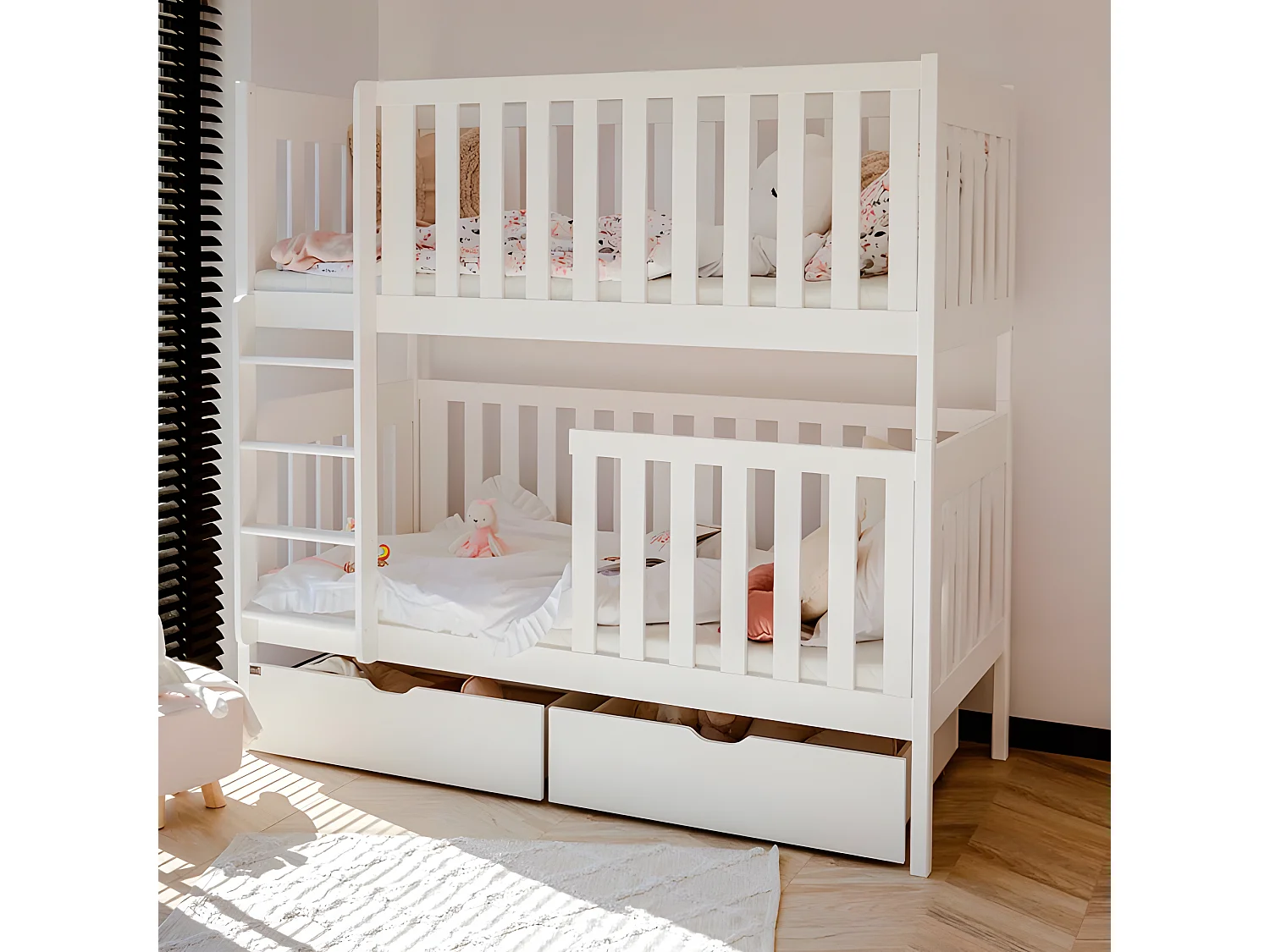 Beliche crianças em madeira branca 90x200cm