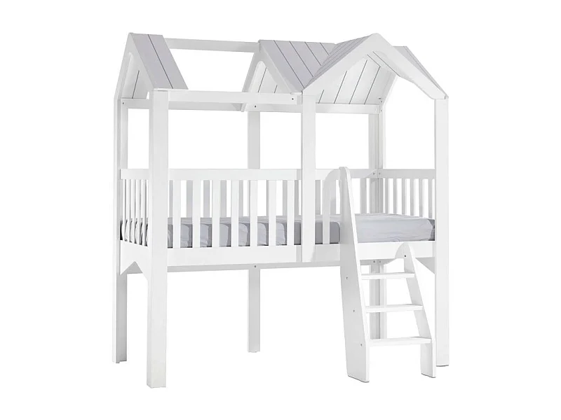 Cama alta madera blanco 223.8x209.4x110.3cm