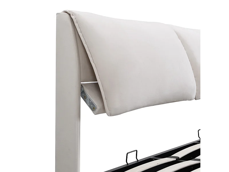 Opbergbed van fluweel - 180x200cm - met 3 laden - Beige (zonder matras)