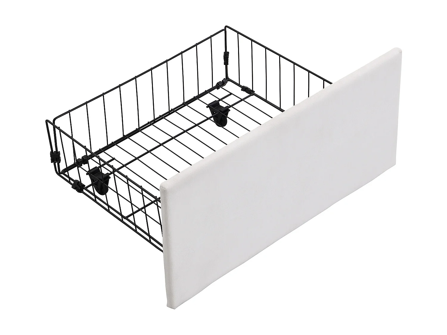 Opbergbed van fluweel - 140x200cm - met 3 laden - Beige (zonder matras)