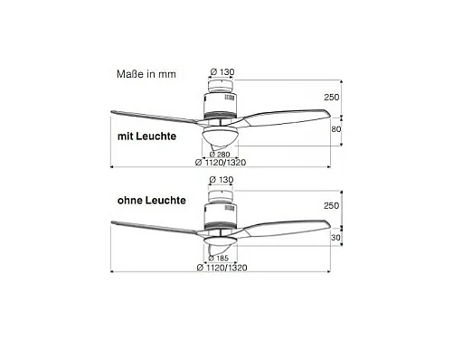 AERODYNAMIX ECO 132, Ventilateur Avec Lumière, CasaFan