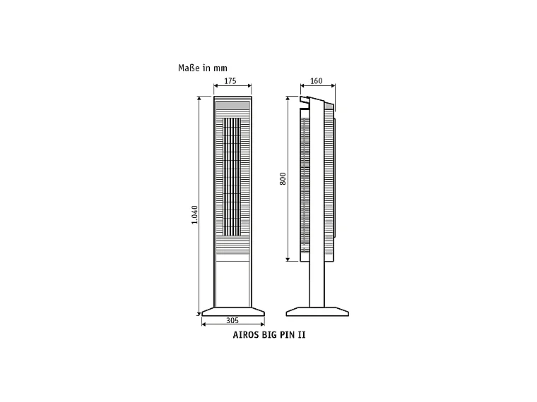 AIROS BIG PIN II, ventilateur sur pied avec colonne oscillante blanc CasaFan