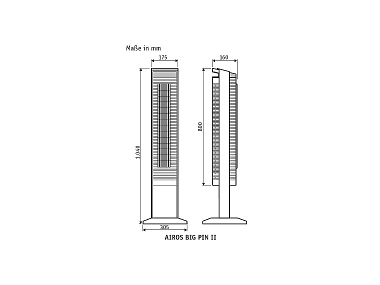 AIROS BIG PIN II, ventilateur sur pied avec colonne oscillante blanc CasaFan