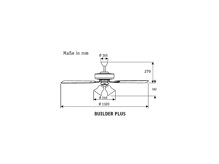 BUILDER PLUS 132, Ventilateur avec lumière, Hunter