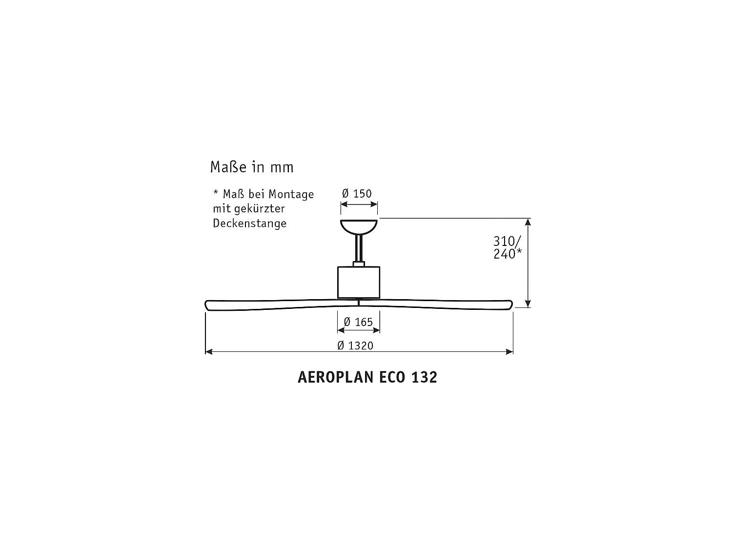 AEROPLAN ECO 132, Ventilateur sans lumière, CasaFan