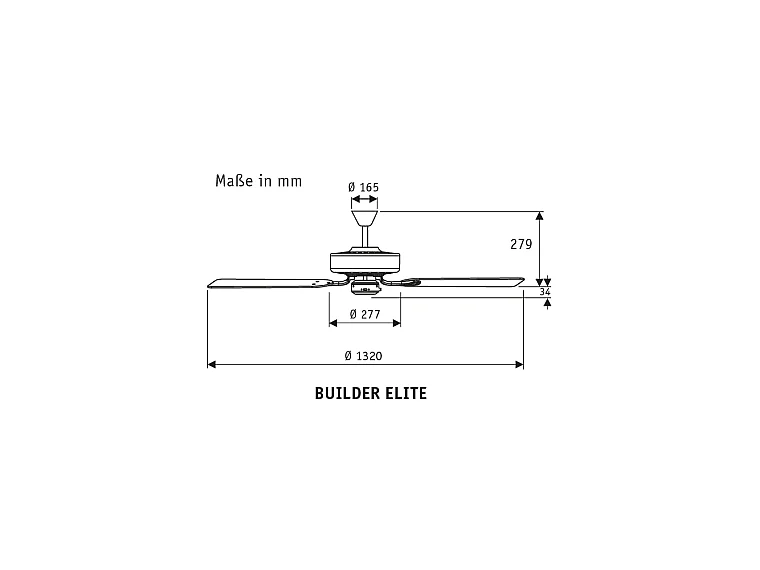 BUILDER ELITE 132, Ventilateur sans lumière, Hunter