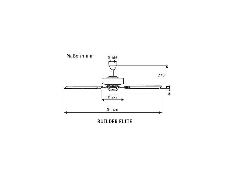 BUILDER ELITE 132, Ventilateur sans lumière, Hunter