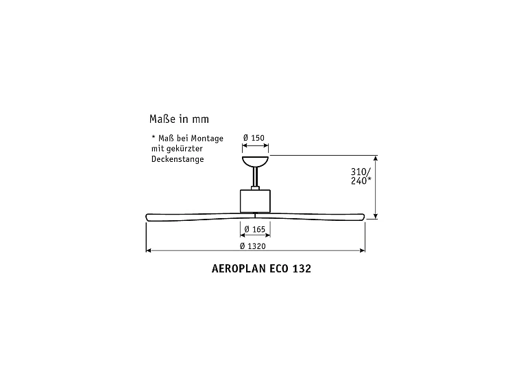 AEROPLAN ECO 132, Ventilador Sin Luz, CasaFan