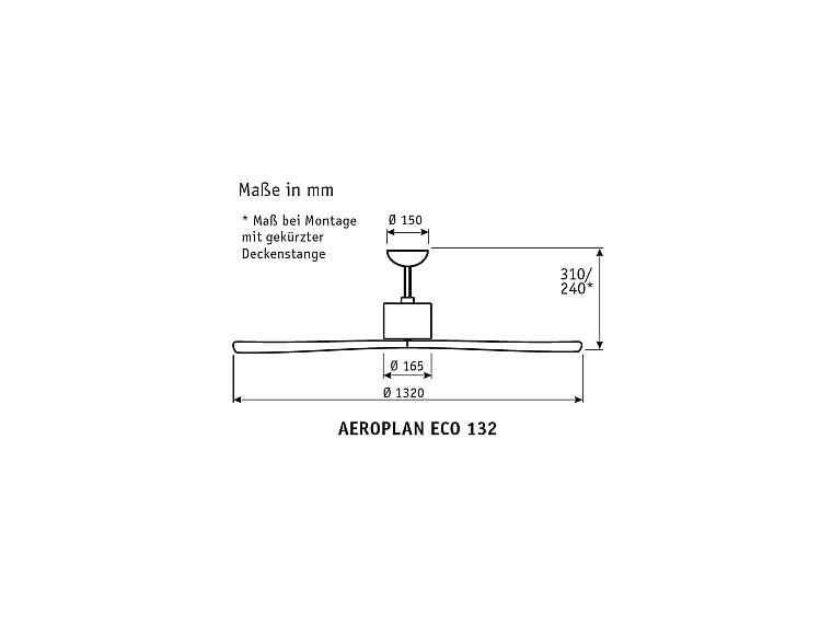 AEROPLAN ECO 132, Ventilateur sans lumière, CasaFan