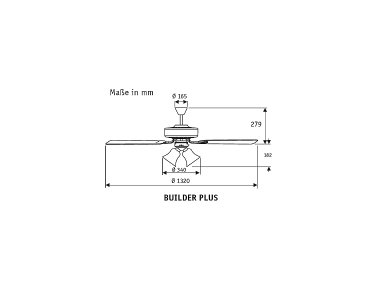 BUILDER PLUS 132, Ventilateur avec lumière, Hunter