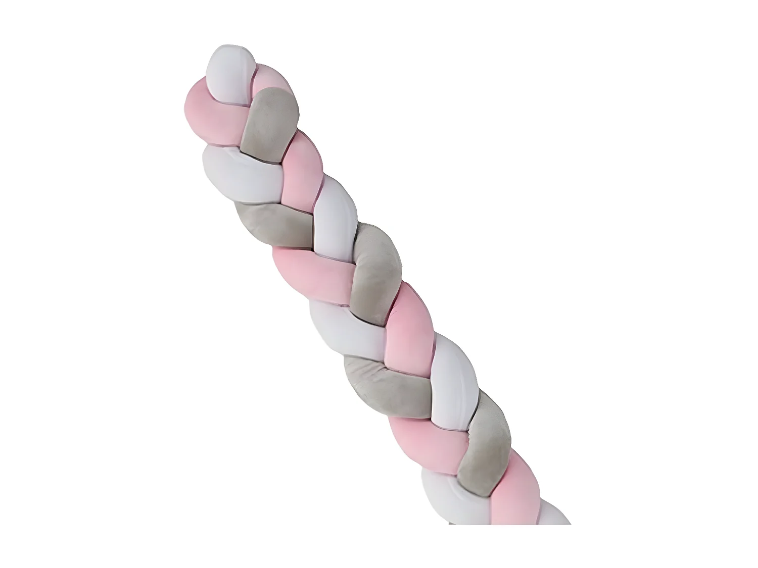 Tour de lit coussin polyester gris et rose 150 x 11 cm