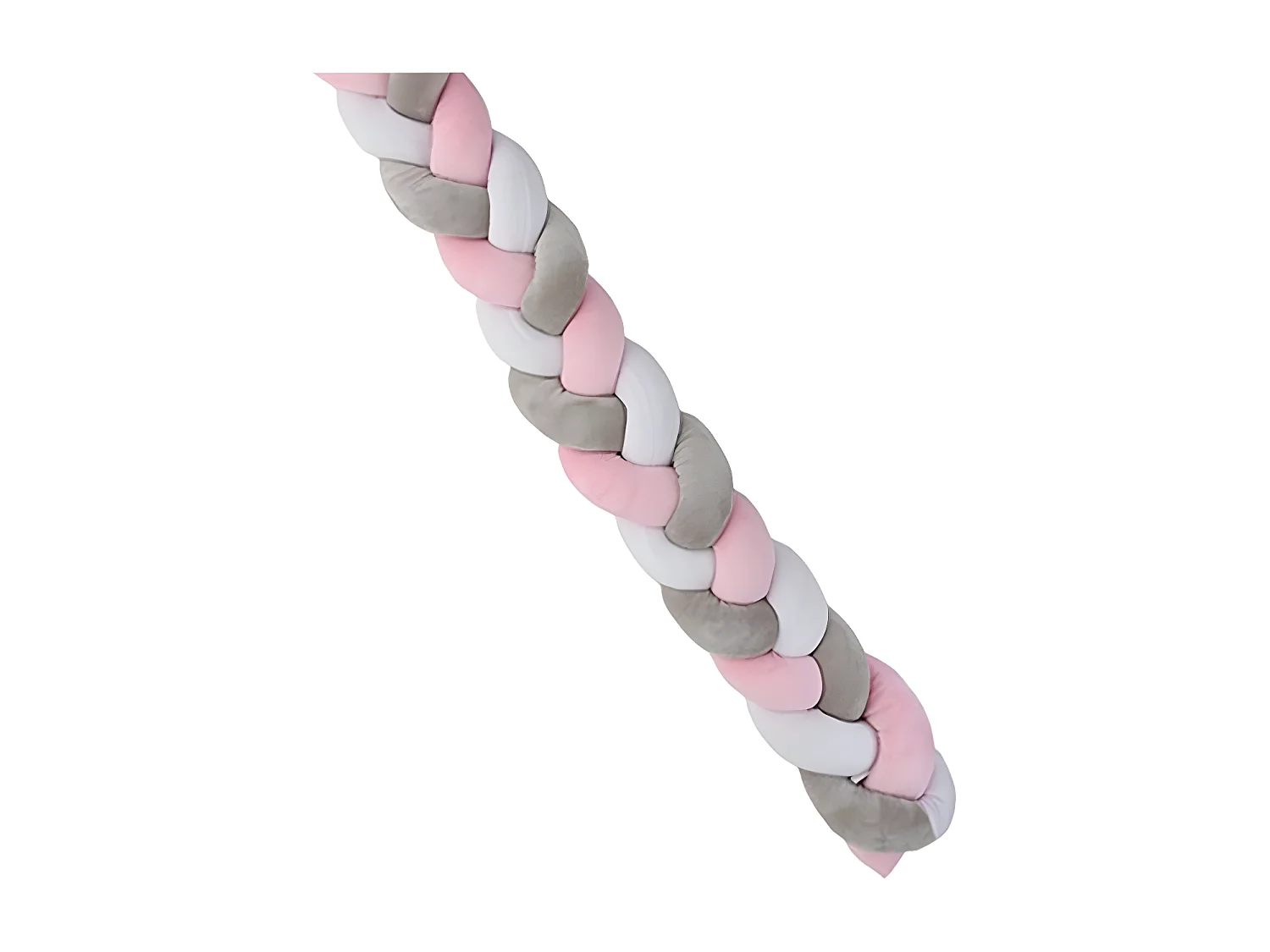 Tour de lit coussin polyester gris et rose 150 x 11 cm