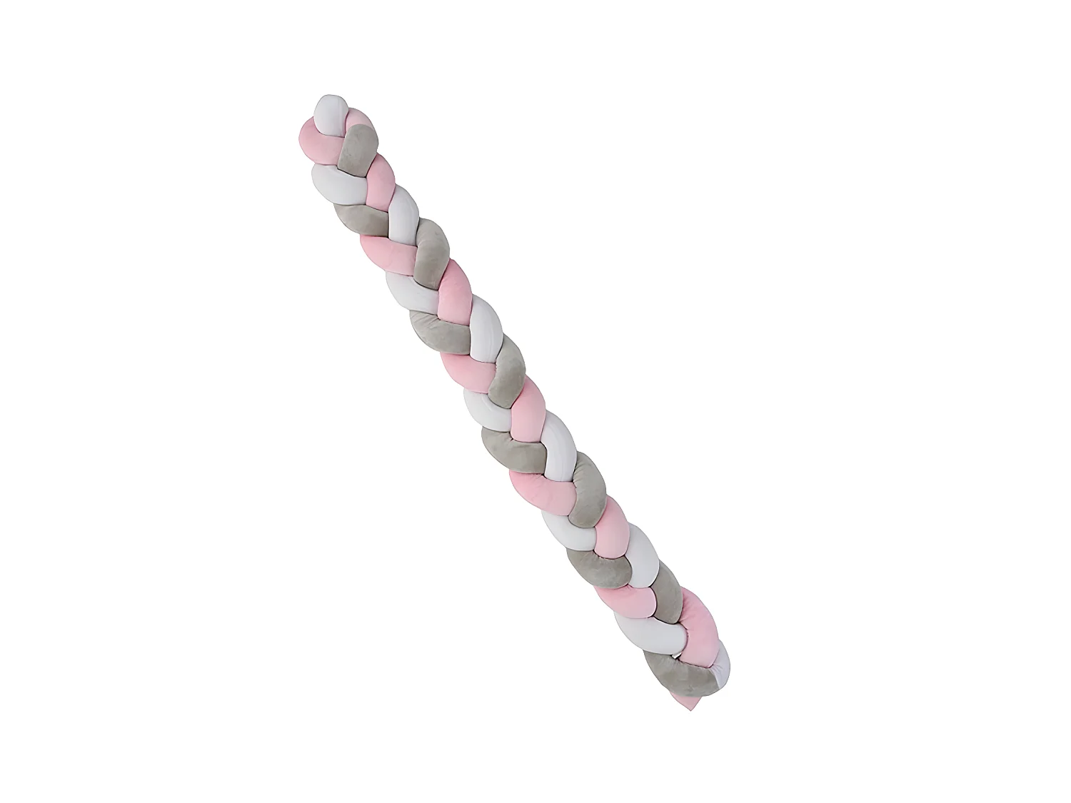 Tour de lit coussin polyester gris et rose 150 x 11 cm