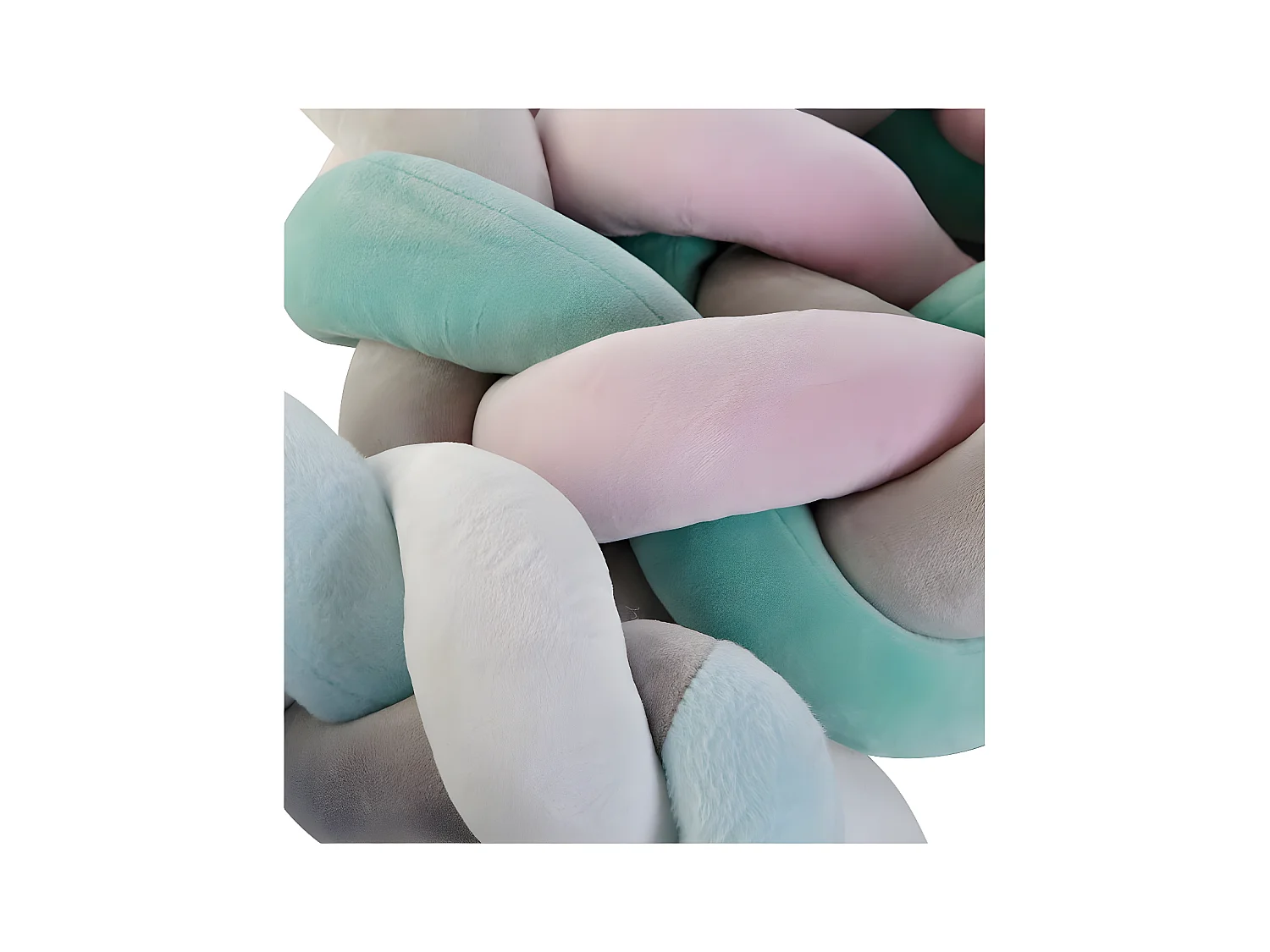 Protector de cama gris y rosa 150 x 11 cm