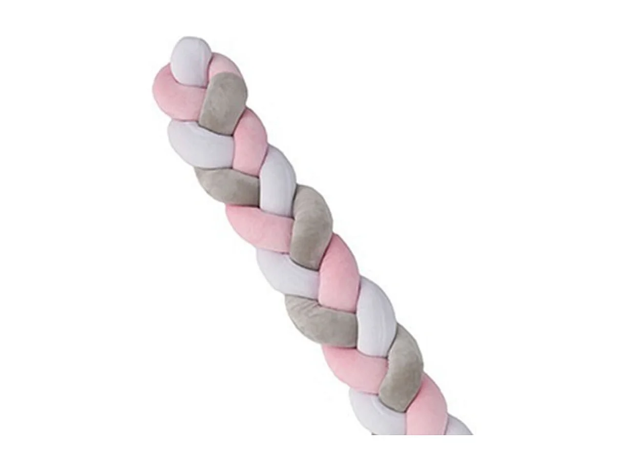 Bettschutz grau und rosa 150 x 11 cm