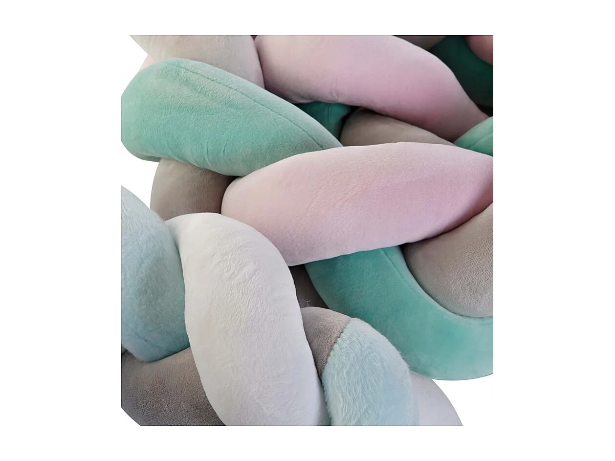 Bettschutz grau und rosa 150 x 11 cm