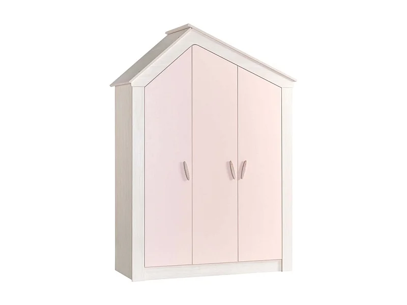 Kleiderschrank 3 Türen rosa 207x150x58cm