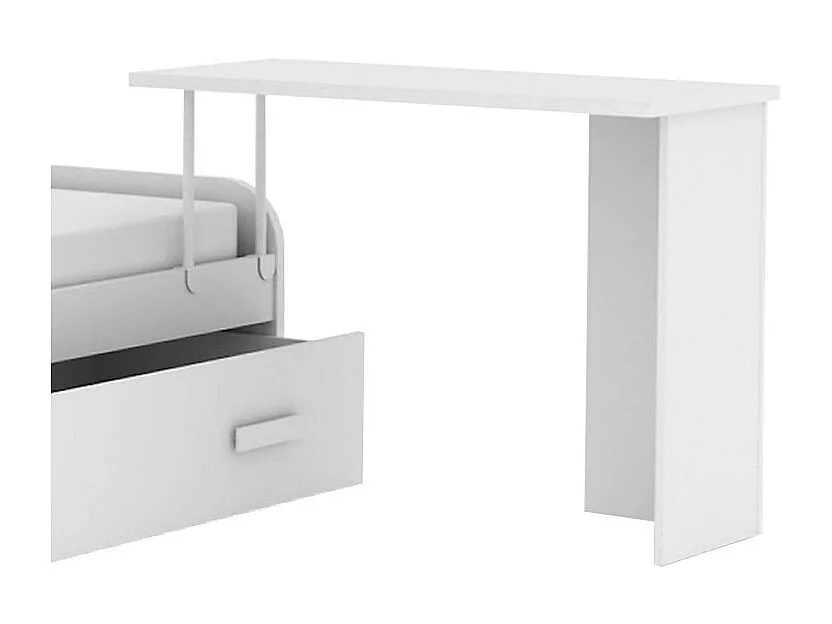 Bureau met steun spaanplaat wit 76,5x150x45cm