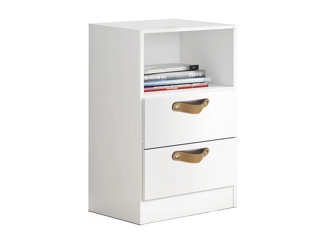Bureau + rangement 90 aggloméré blanc cuir 76,5x202x45cm