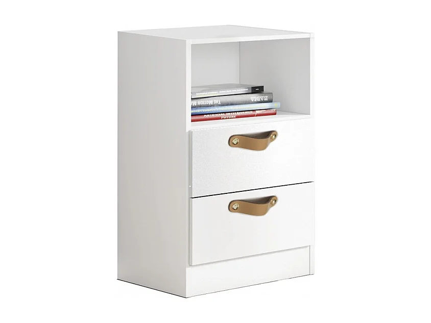 Bureau + bloc tiroir aggloméré blanc cuir 76,5x242x45cm