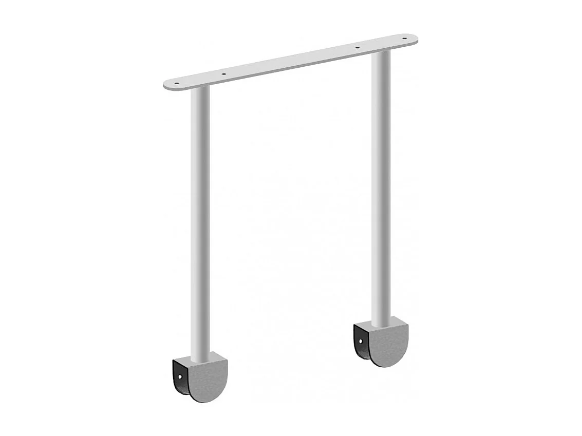 Bureau + ladekast spaanplaat wit leer 76,5x242x45cm