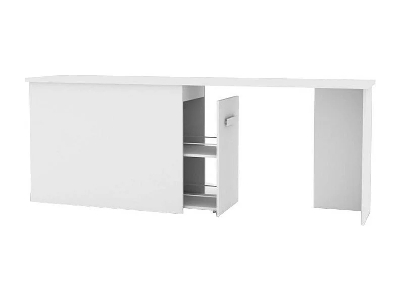 Bureau + rangement 105 aggloméré blanc ABS 76,5x202x45cm
