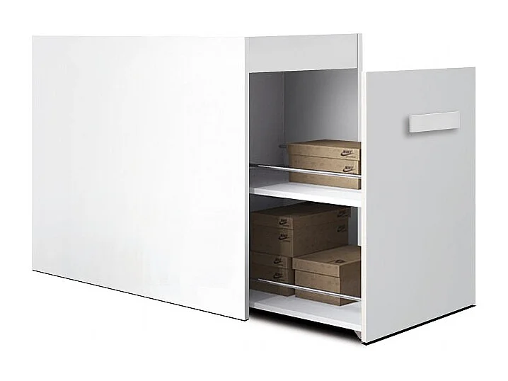 Bureau + rangement 105 aggloméré blanc ABS 76,5x202x45cm