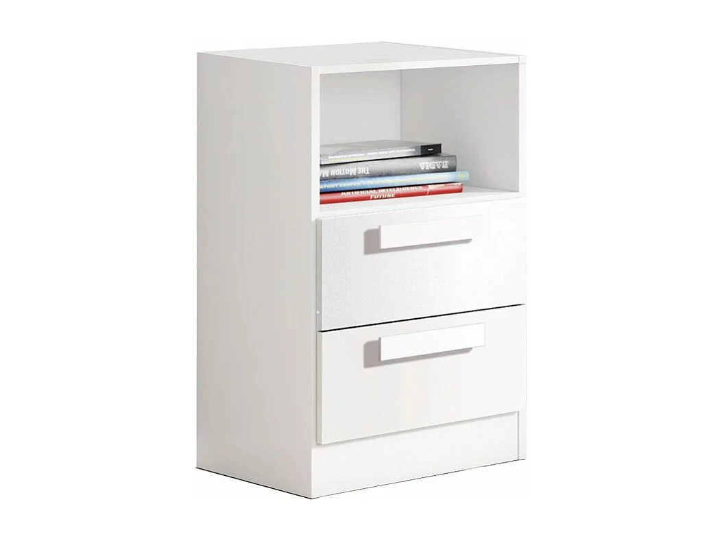 Bureau + bloc tiroir aggloméré blanc ABS 76,5x202x45cm