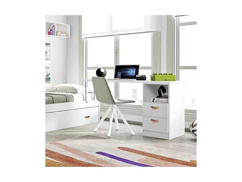 Mesa de escrita Ana com gaveta 76,5x150/202/242x45