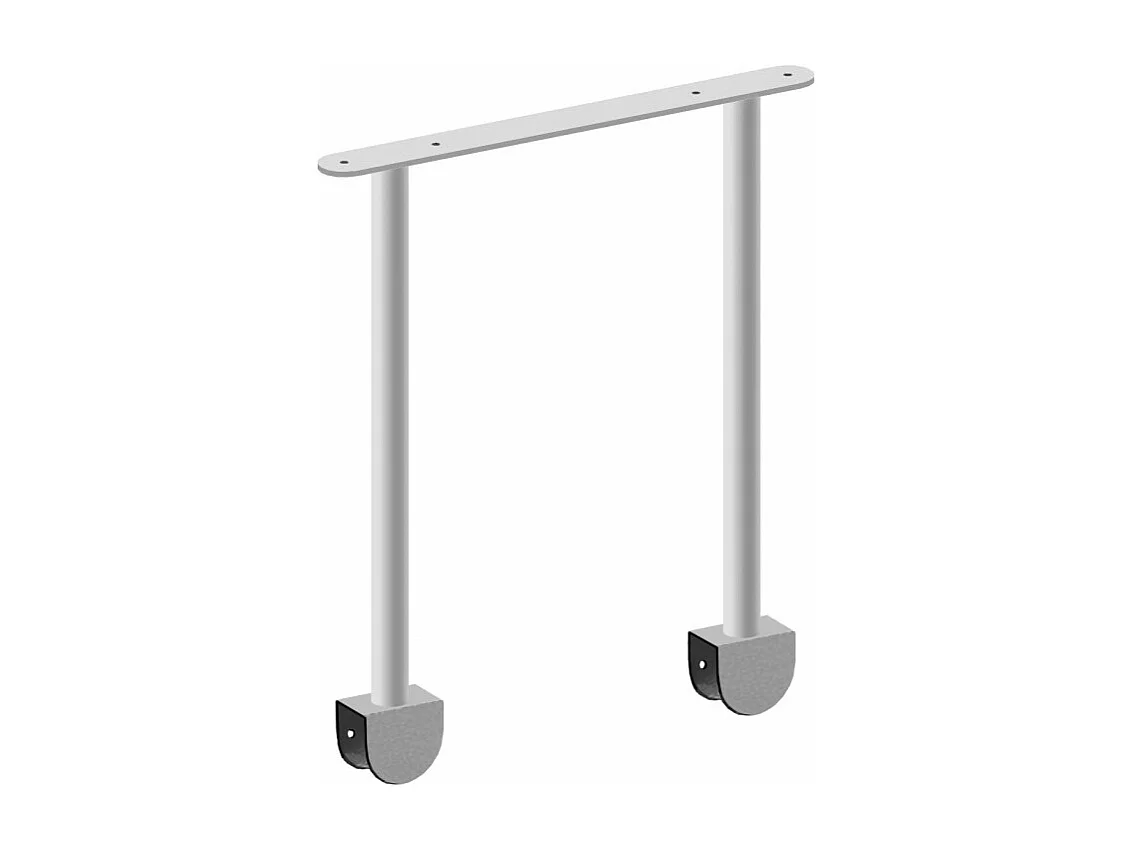 Schreibtisch mit Halterung + Regal weiß 76,5x242x45cm