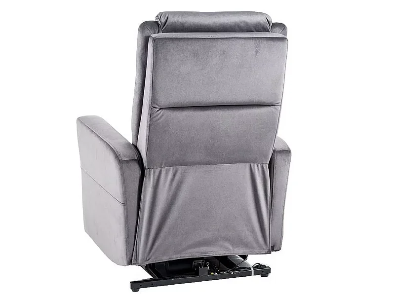 Fauteuil extensible (fonction basculante) en velours "Adonis" - Gris foncé - H 107 cm