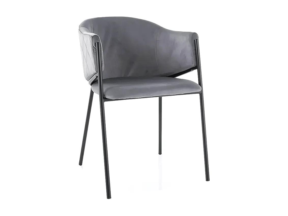 Chaise Bono SB/Tissu-Velours/Gris