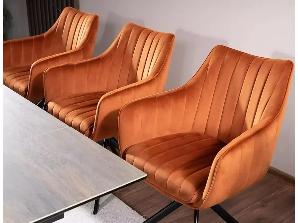 Stuhl Azalia/Samtstoff/Kupfer