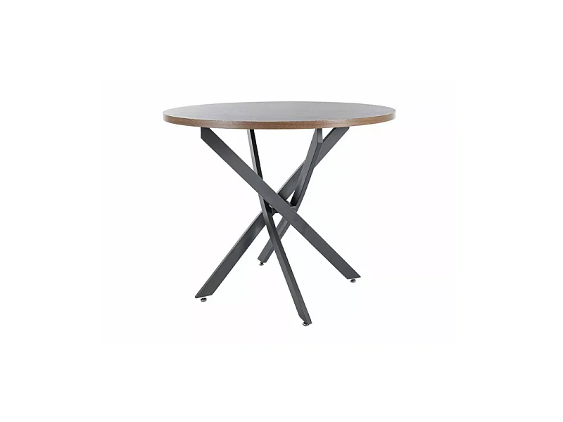 Stół okrągły AGIS 90x90 orzech/czarny