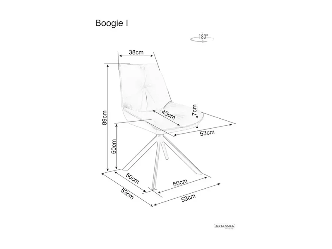 Sedia Boogie/Tessuto-Velluto/Grigio