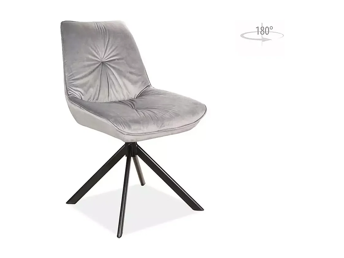 Chaise Boogie/Tissu-Velours/Gris
