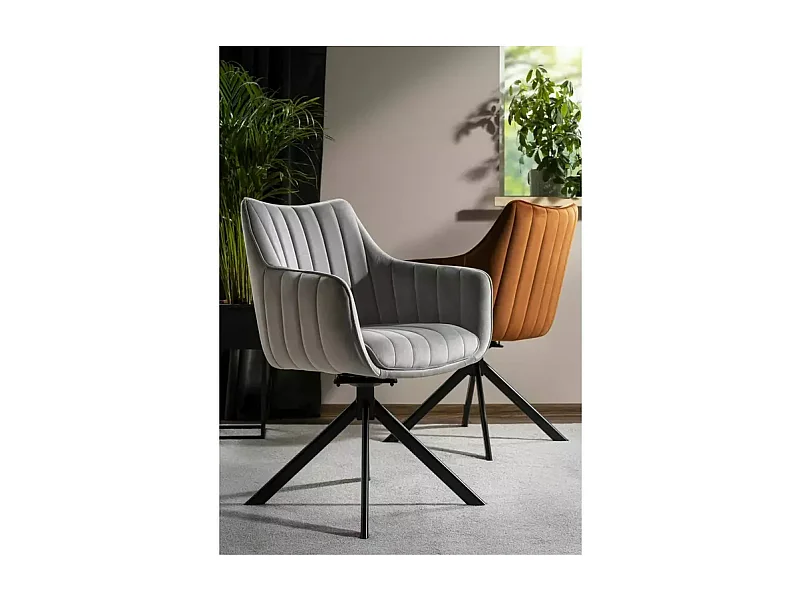 Sedia Azalia/Tessuto di Velluto/Grigio