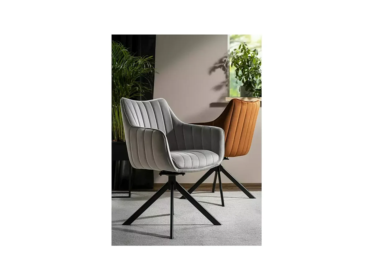 Stuhl Azalia/Samststoff/Grau
